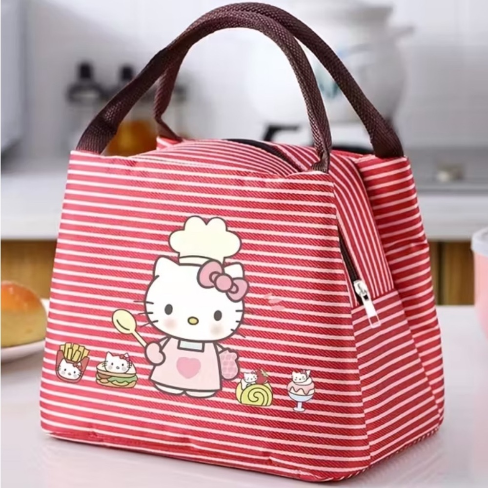 Sanrio Hello Kitty Red Striped Lunch Bag